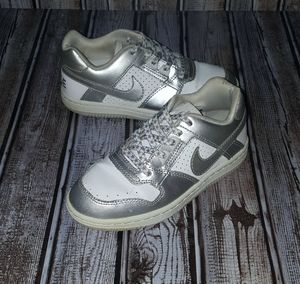 NIKE Toddler Girls FORCE Silver White Star Laces Shoes SIZE 12C